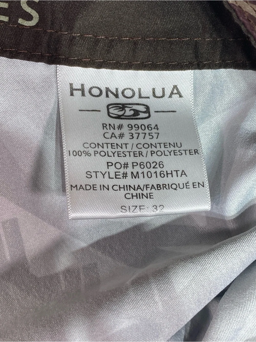 Honolua Unlimited Series Men’s Board Shorts 32 Brown Tribal Print Surf Swim